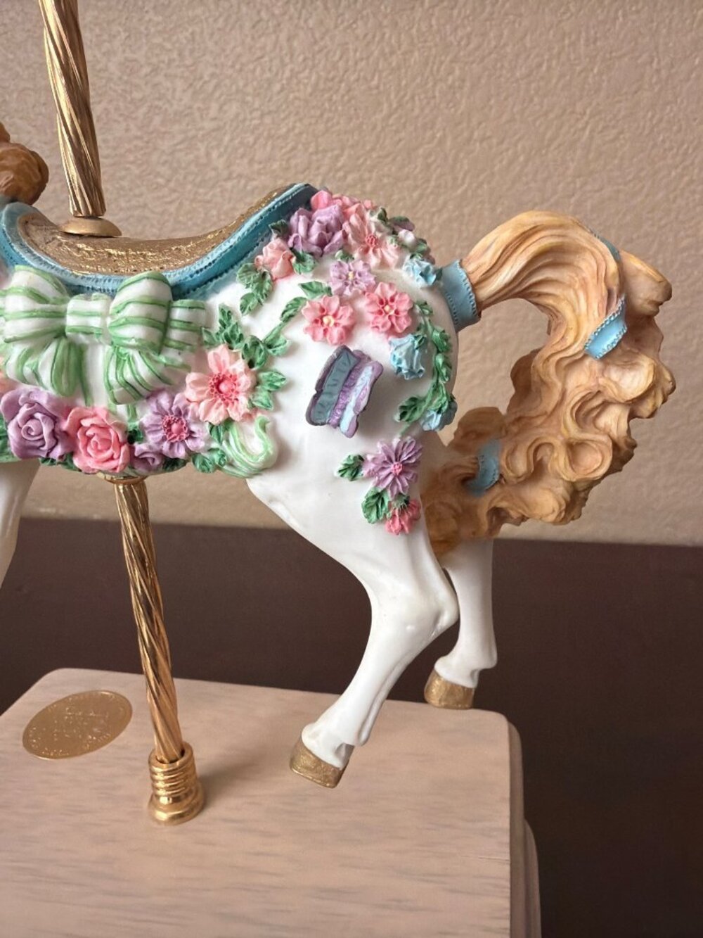 San Francisco Music Box English Garden Carousel Horse 1996 Ltd Ed 0377/4500 - Picture 15 of 16